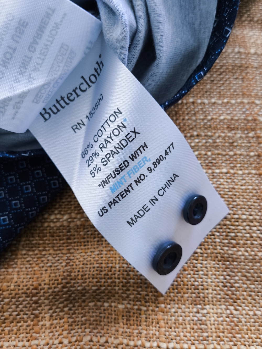 Buttercloth Icy Cotton Men's Blue Micro-Pattern Button-Up Shirt Size 2XL Tallfit - Picture 9 of 10